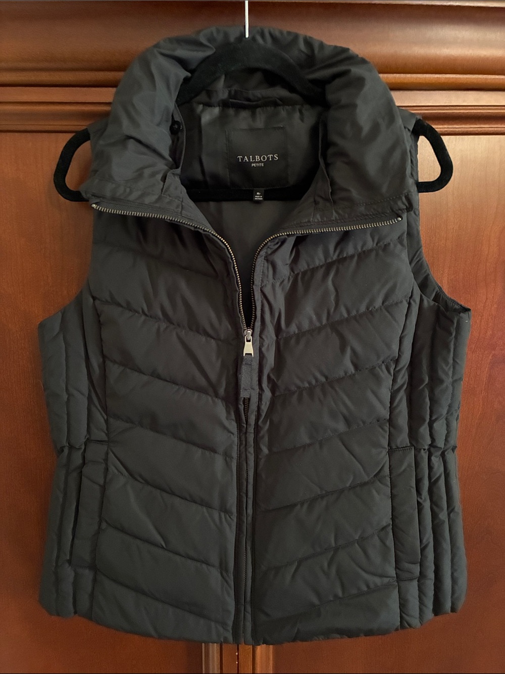Talbots Charcoal Quilted Puffer Vest